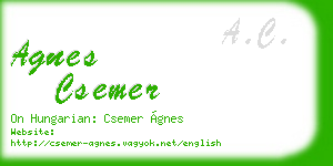 agnes csemer business card