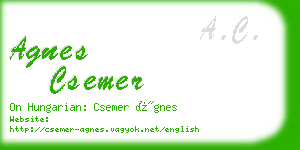 agnes csemer business card